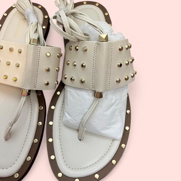 NWOT Michael Kors cream studded leather sandals. Size 7 - Picture 4 of 6